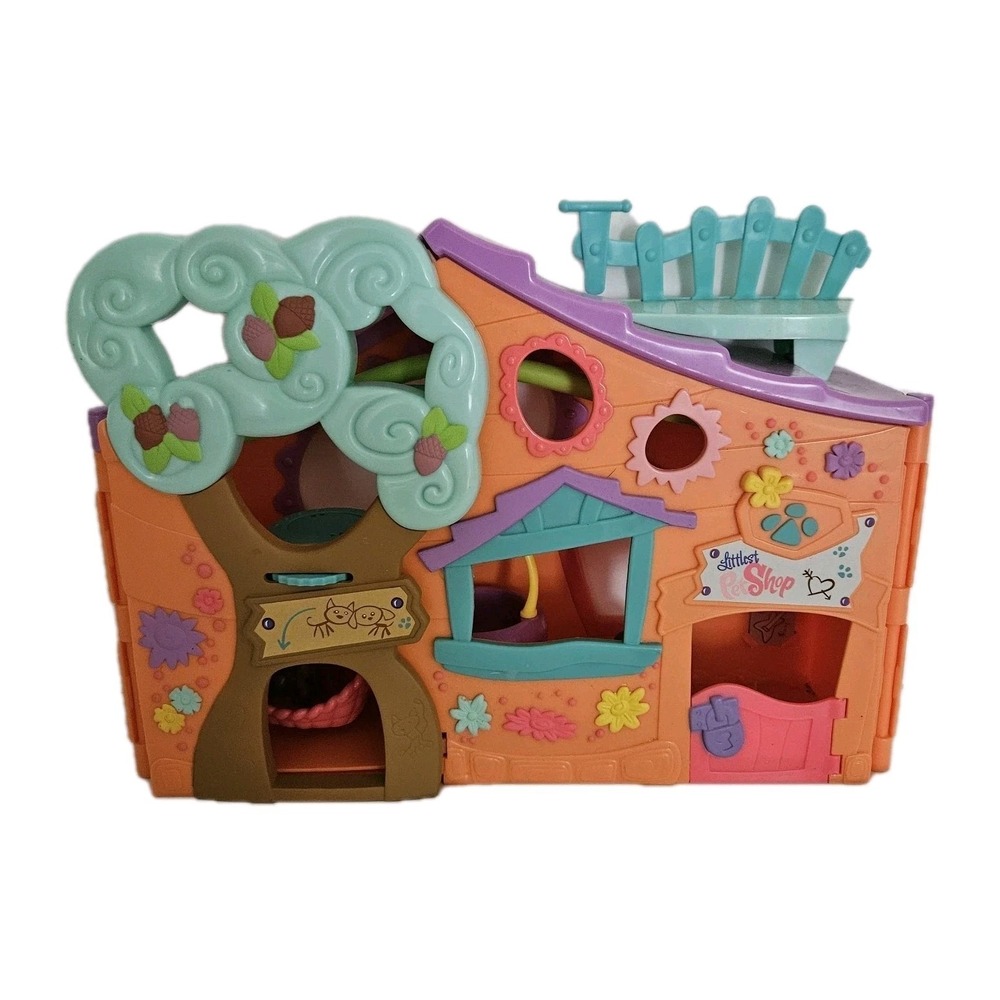 Hasbro LPS Littlest Pet Shop Orange Club Tree House Play Set *Read 2007 2 Pets